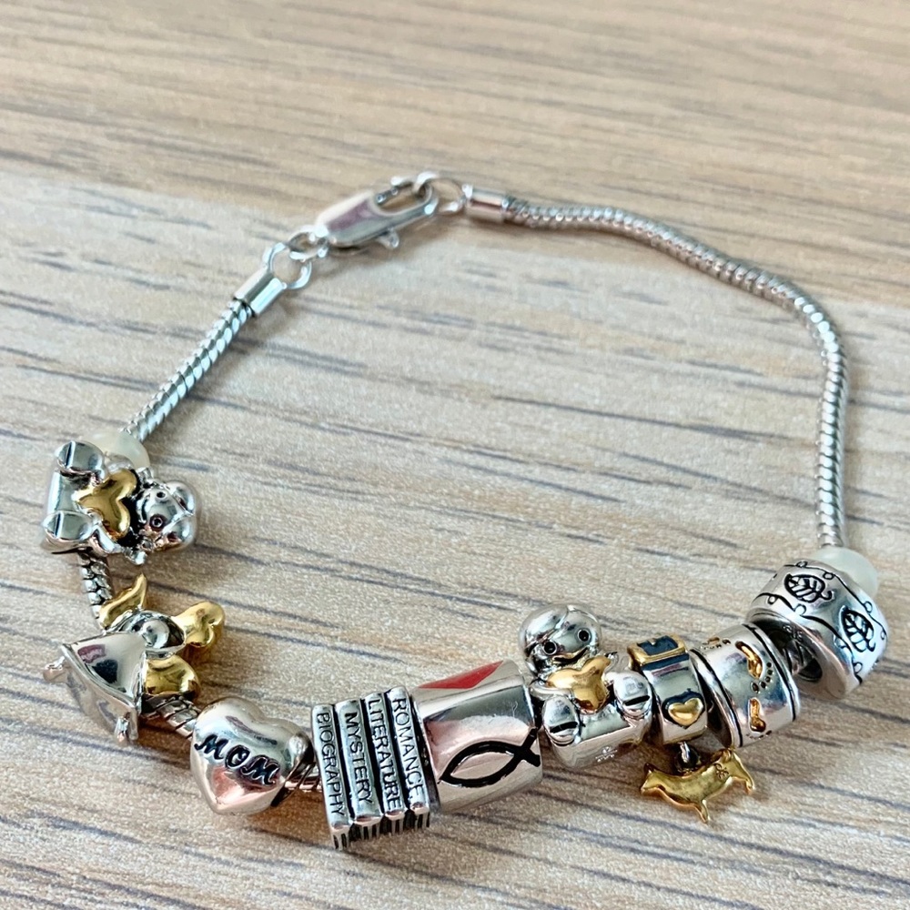 'Mom' Pandora-Style Charm Bracelet